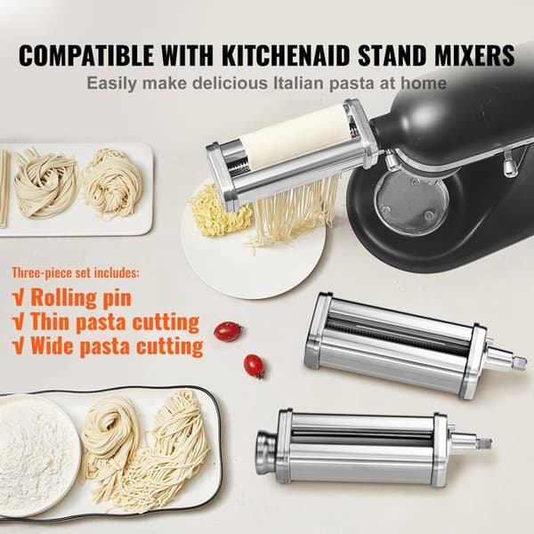 Moulin à Pâtes-Duoku-til Mixeur KitchenAid-Sæt af 3-I rustfrit stål med pastakværn