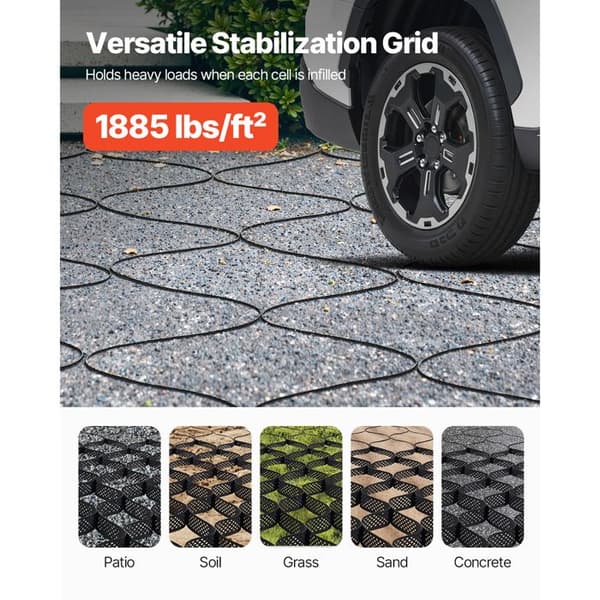 Grusstabiliser-Duoku-5,2x2,7 m-Geocelluler Stabiliser-Grip 100 mm-Stabil Anchoring av Jord och Gräs