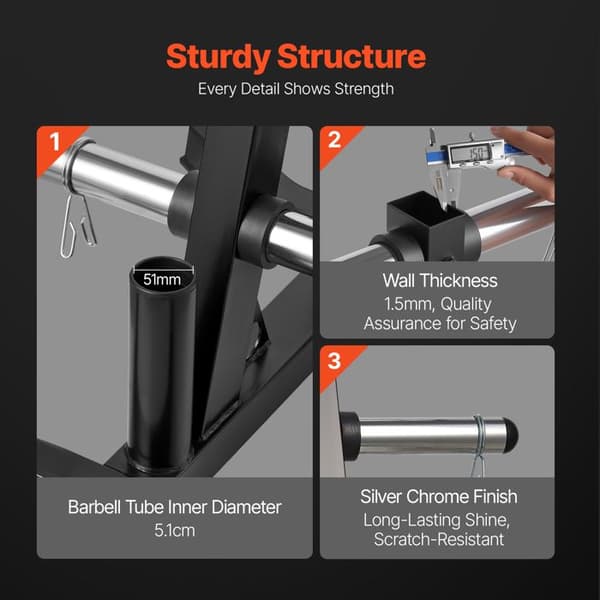 Stöd för viktskivor - DUOKU - YFRK-B33 - Kapacitet 454 kg (1000 lb) - L-ram för 2" viktskivor - Svart finish Svart