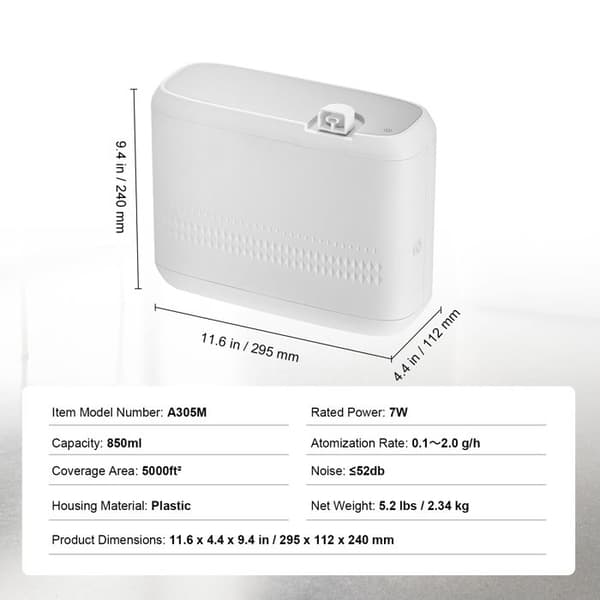 Duftdiffuser - DUOKU - HVAC-Duoku - 850 ml - Dækker 464,5 m² - Vandløs design