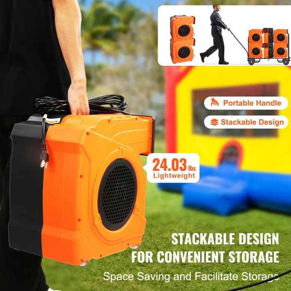 Blåsmaskin - DUOKU - S-U11 Multi - 1100W - 770 m³/h - Robust för Uppblåsbara Slott