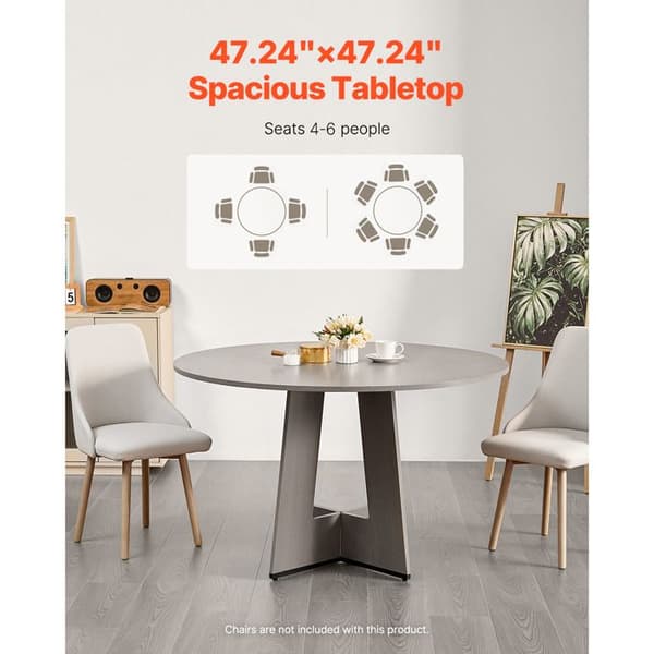 Rund Spisebord - DUOKU - 120 cm - Træ - 4 Pladser - Rustikt Cirkulært Møbel