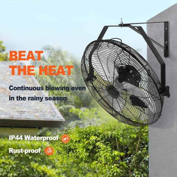 Vægventilator - DUOKU - BT-WL18B - 3 Hastigheder - 4150 CFM - Vandtæt - Sort Svart
