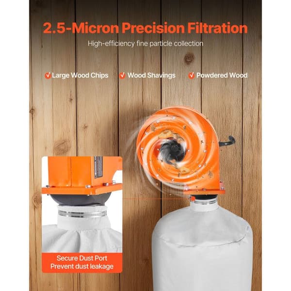 Väggmonterad Stövsugare 1 HP-Duoku-med 79,5 L Samlingspåse-System för Städfiltrering med Precision