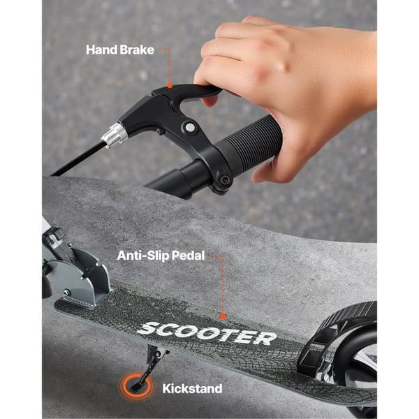 Sparkcykel - DUOKU - S200F - Från 8 år - Justerbart styre - Hjul Ø200 mm (PU) Grå