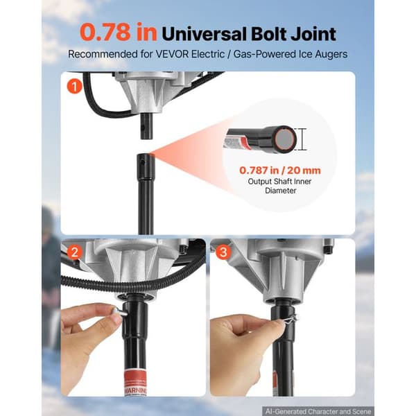 Borrspets för jordborr - DUOKU - B250 - Ø200x950 mm - Robust stål - Skyddad spiralspets