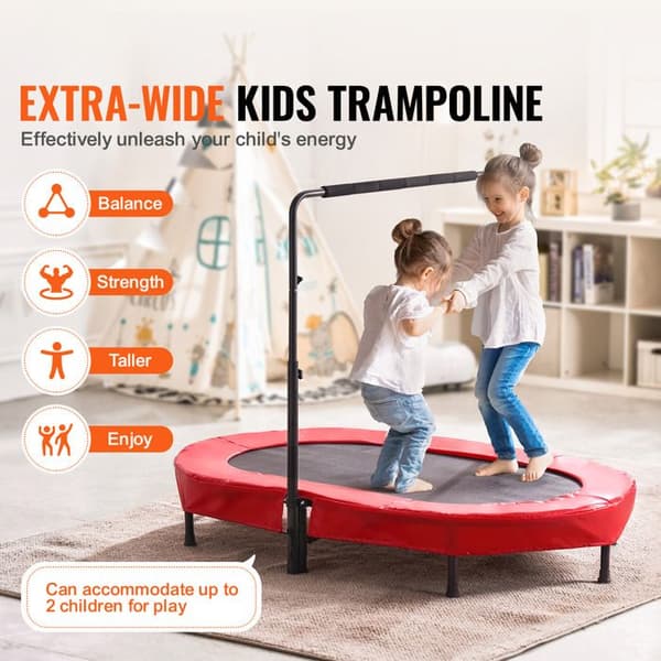 Trampolin - DUOKU - Mini Foldbar - 56x36 tommer - Rød - Til Børn - 100 kg