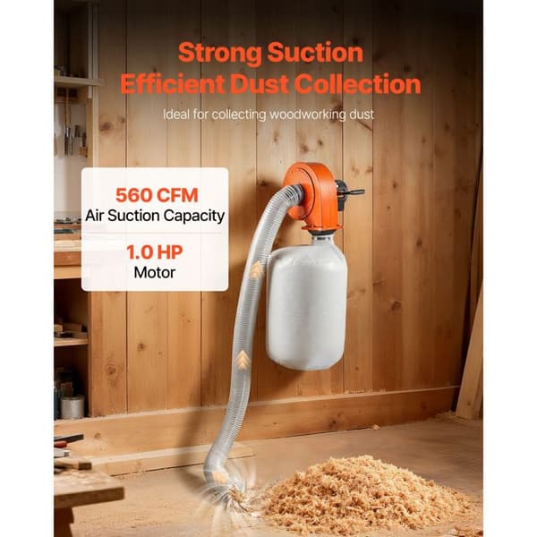 Väggmonterad Stövsugare 1 HP-Duoku-med 79,5 L Samlingspåse-System för Städfiltrering med Precision