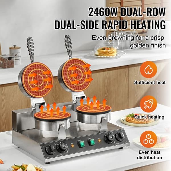 Våffeljärn - DUOKU - HT-2 - Rostfritt stål - Non-stick - 2460 W pengar