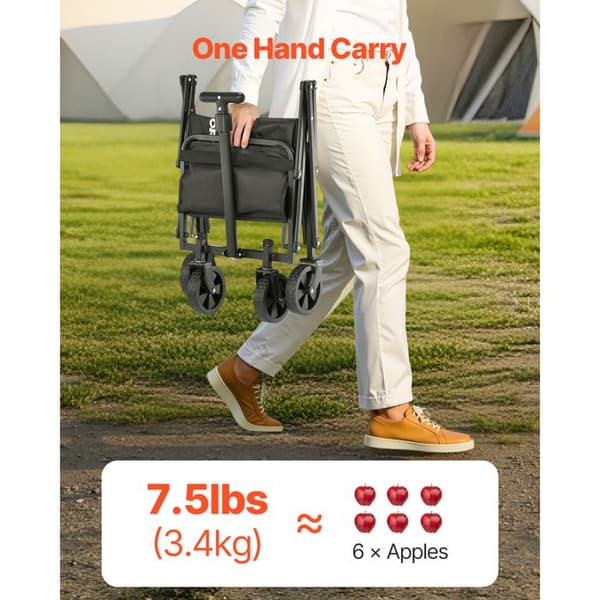 Havevogn - DUOKU - Model W23 - Sammenklappelig - 80 L - Kapacitet 200 lb - Sort Svart