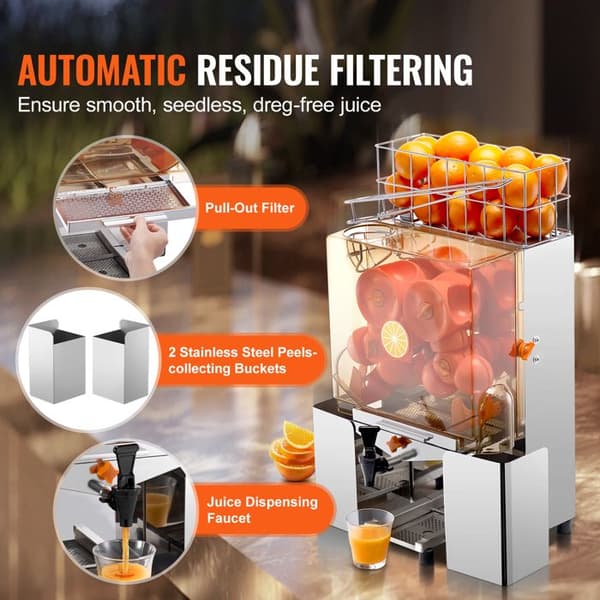 Citruspresser - DUOKU - NS-2000E-2T - 120 W - Automatisk - 20 appelsiner/minut
