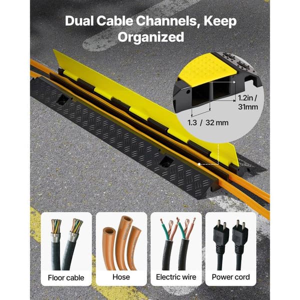 Kabelskyddsrampe - DUOKU - CP-R02-1 - 2 kanaler - 32×31 mm - Kapacitet 9 979 kg/axel