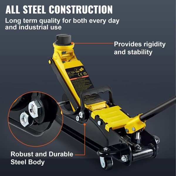 Cric de Sol med Låg Profil-Duoku-2,5 Ton-Med Enkelt Kolvlyftsystem-Heband 85 mm till 380 mm