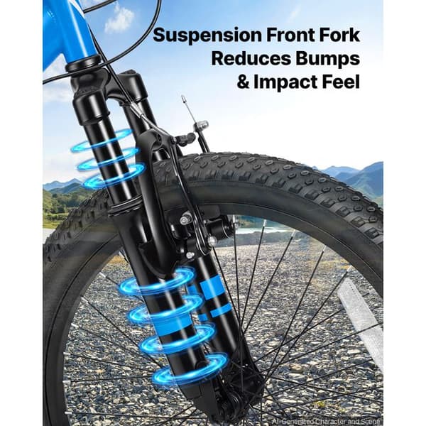 VTT 20 Tum, Terrängcykel för Tonåringar - Duoku - 6 Växlar, Semi-rigid, Lämplig för Stigar, Dubbel Bromssystem