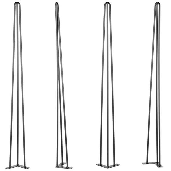 Bordben i Hårnål - DUOKU - 76,2 cm - Kolfibermaterial - Svart - Set om 4