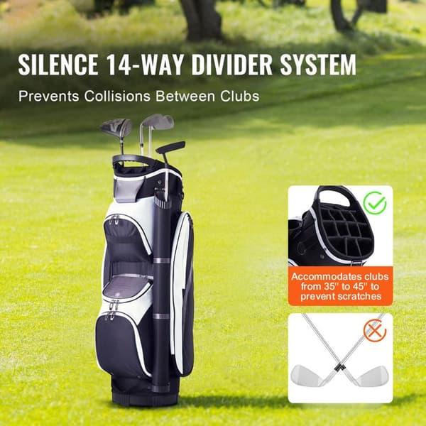 Golf trolley bag 14 compartments 36 in-Duoku-high quality nylon-several pockets-with handles