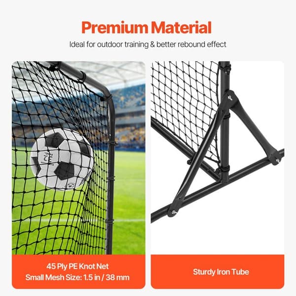 Fodbold Rebound Træner - DUOKU - ZQHTW6x4 - 6 x 4 ft - Nem Installation - Sort