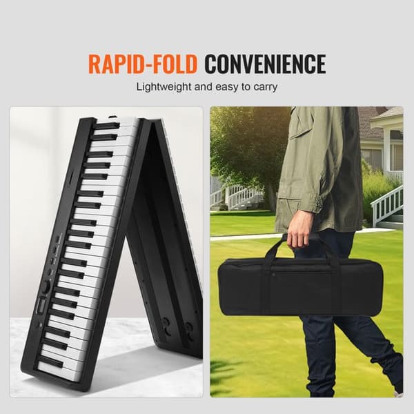 Piano Fällbart Klaviatur-Duoku-88 Tangenter-med Bluetooth och MIDI, en Bärbar Fällbar Elektronisk Piano