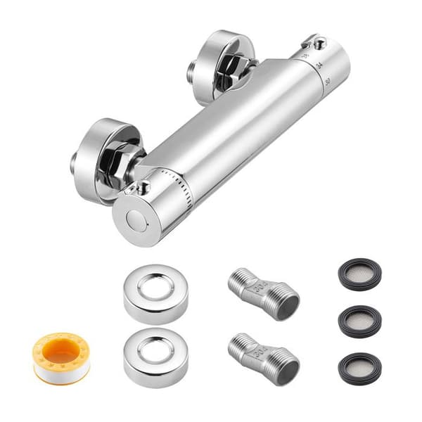 Termostatblandare - DUOKU - YH0311 - Kromad Messing - Brännskydd - Justerbar Flöde Krom Argent