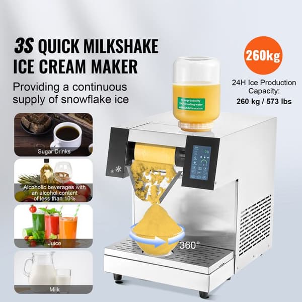 Flageismaskine - DUOKU - 573 lb/24 h - Rustfrit Stål - 4 L - 900 W