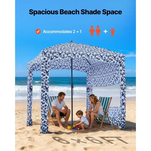 Strandtält - DUOKU - SSCA-01 - 1,83×1,83×2,29 m - Sidoväggar - Sandfickor
