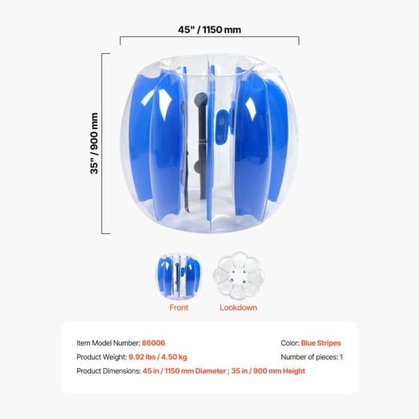 Giant Inflatable Bubble-Duoku-1,2 m Diameter-Thick PVC Bubble Bumper Ball-Easy to Carry Sumo Ball