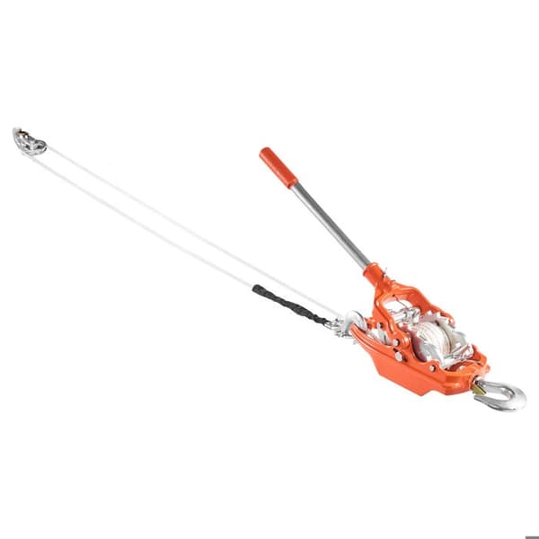 Manuel Talje med Ratch 3 Ton - Duoku - med 10,7 m Snor med 8 mm Diameter og 2 Krog, Ideel til Uddragning