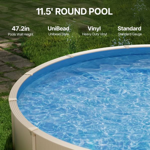 Poolöverdrag - DUOKU - 350x120 cm - Standard vinyl - Slittålig - Rund