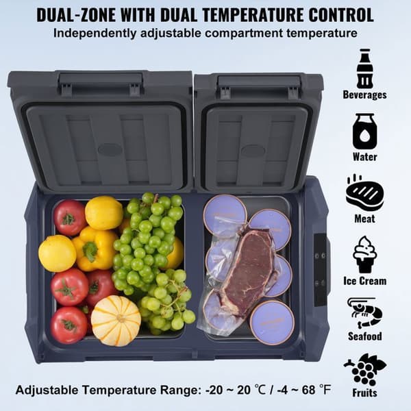 Bil køleskab - DUOKU - NLS35 - 25 L - Dobbelt zone -20 til 20 °C - AC/DC 12/24V