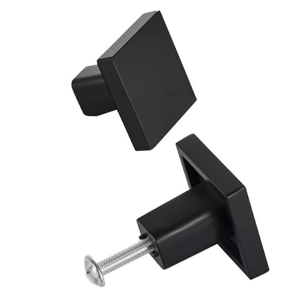Møbelknopper - DUOKU - Model 1292B - Kvadratisk 3 cm - Zinklegering - Sæt af 10 Svart