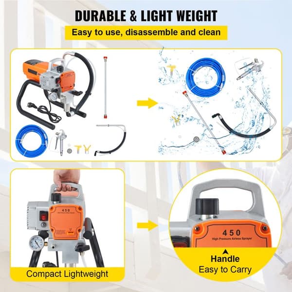 Maling sprøjte - DUOKU - 1500 W - Uden luft - Malepistol - 3000 PSI