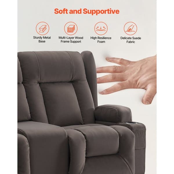 Elastisk El-soffa - DUOKU - 2 Platser - Värme - Massage - Mocka