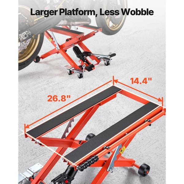 Hydraulisk Crossover Motorcykellift - Duoku - Belastningsevne 499 kg, Løfteområde 12-38,5 cm