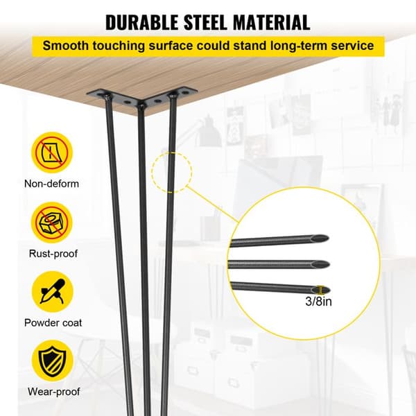 Hårnålsbord - DUOKU - 26 Tum - Kapacitet 220 lb - Metall - Enkel montering