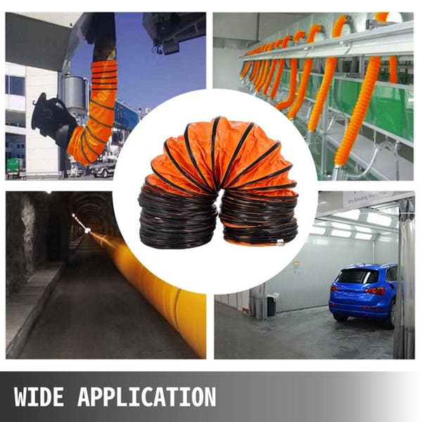 Fleksibel ventilatorledning - DUOKU - 16 ft (4,9 m) - Ø 300 mm - Holdbar PVC - Orange