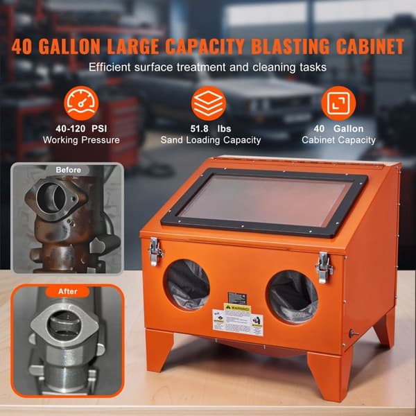 Sandblästringskåp - DUOKU - SBC150 - 40 gallons (151 L) - Robust stål - 40-120 PSI