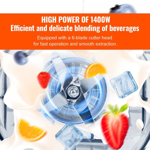 Professionel Mixer - DUOKU - HS-210D - Glasbeholder 2L - Rustfrit Stål - 2200W