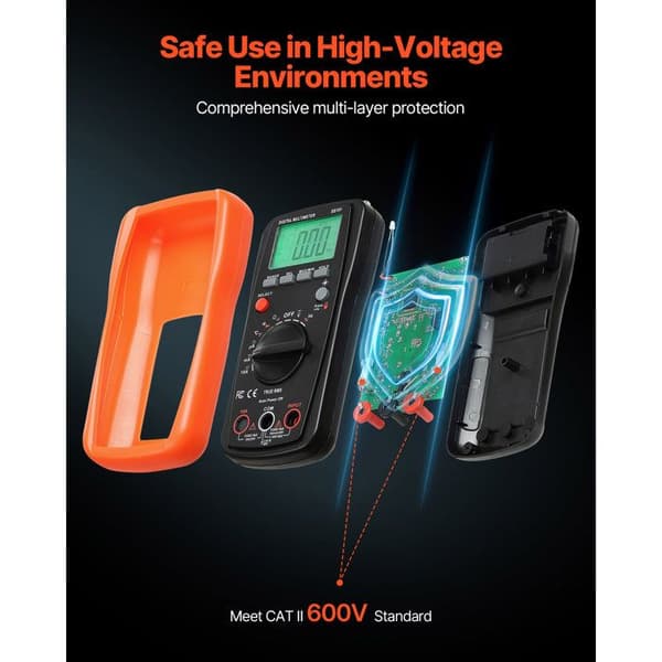 Multimeter TRMS-Duoku-4000 Points-Multifunktionsmåler til AC/DC Spænding, Strøm, Modstand