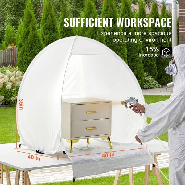 Spraymålarbås-Duoku-40 x 35 x 40 Tum-Fällbar Kiosk för Möbler och DIY-projekt