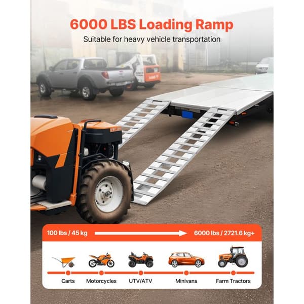 Aluminium ladetramper - DUOKU - NY6075 - 2400×380 mm - Kapacitet 2 721,6 kg - Sæt af 2
