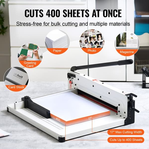 Paper cutter-Duoku-17"-Industrial Guillotine for A3 Paper-400 Sheets Capacity-Solid Steel Construction