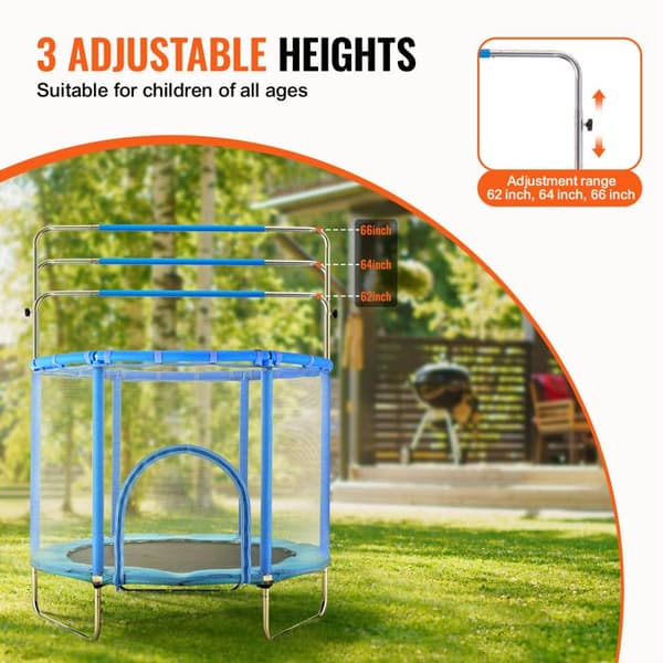 Trampolin - DUOKU - Mini Inomhus och Utomhus - 140 cm - Säkerhetsnät - Basketkorg
