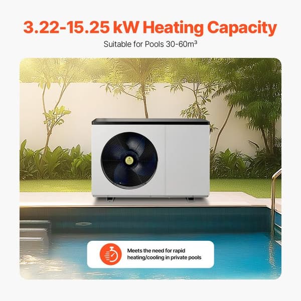Varmeveksler - DUOKU - VBPYCE-150 - 3,22-15,25 kW - Variabel Frekvens - Til Swimmingpools 30-60 m³