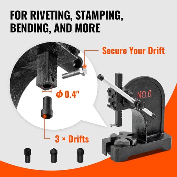 Skruvpress - DUOKU - Manuell Ställbar Press - 0,5 Ton - Maximal Höjd 117 mm - Robust Precision