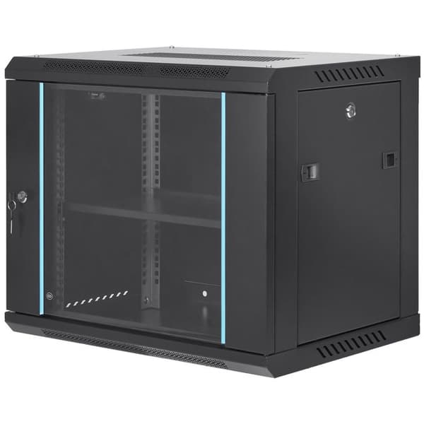 Väggmonterad servergarderob - DUOKU - W26409 - 9U - Djup 15,5" - Max belastning 200 lb