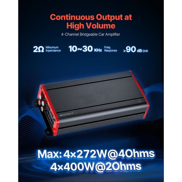 Bil Audioförstärkare-Duoku-4 Kanaler-4x272 W vid 4 ohm/4x400 W vid 2 ohm Klass D