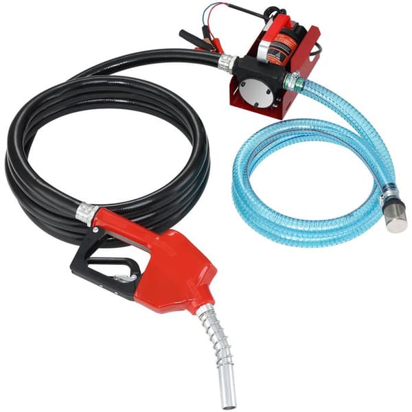 Bränslepumpöverföring-Duoku-12 V DC-10 GPM-Portabel dieselpump-kit-med automatisk stoppmunstycke och slangar