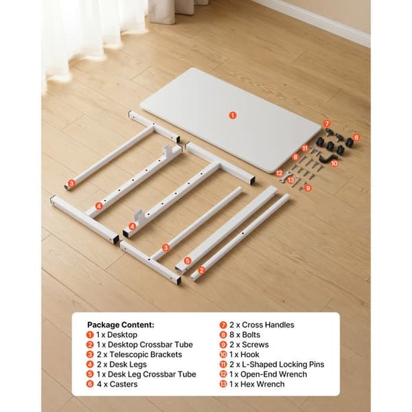 Højdejusterbart Stå-Sidde Skrivebord 810x410 mm - Duoku - til Fjernarbejde, Bærbare Computere og Hjemmet, Hvid