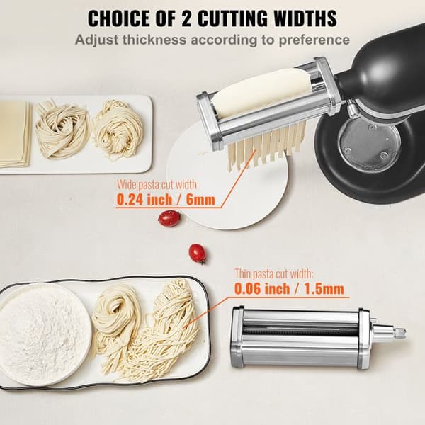 Pastamaskin-Duoku-för KitchenAid-Mengd av 3-Set i Rostfritt Stål med Pastarulle