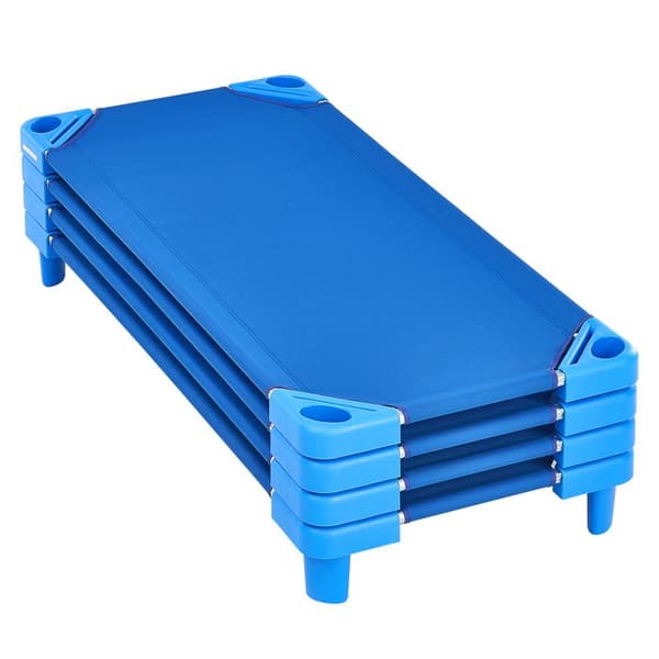 Barneseng - DUOKU - Stabelbar - Sæt af 4 - 132 lb - Blå - 130 x 57 cm blå